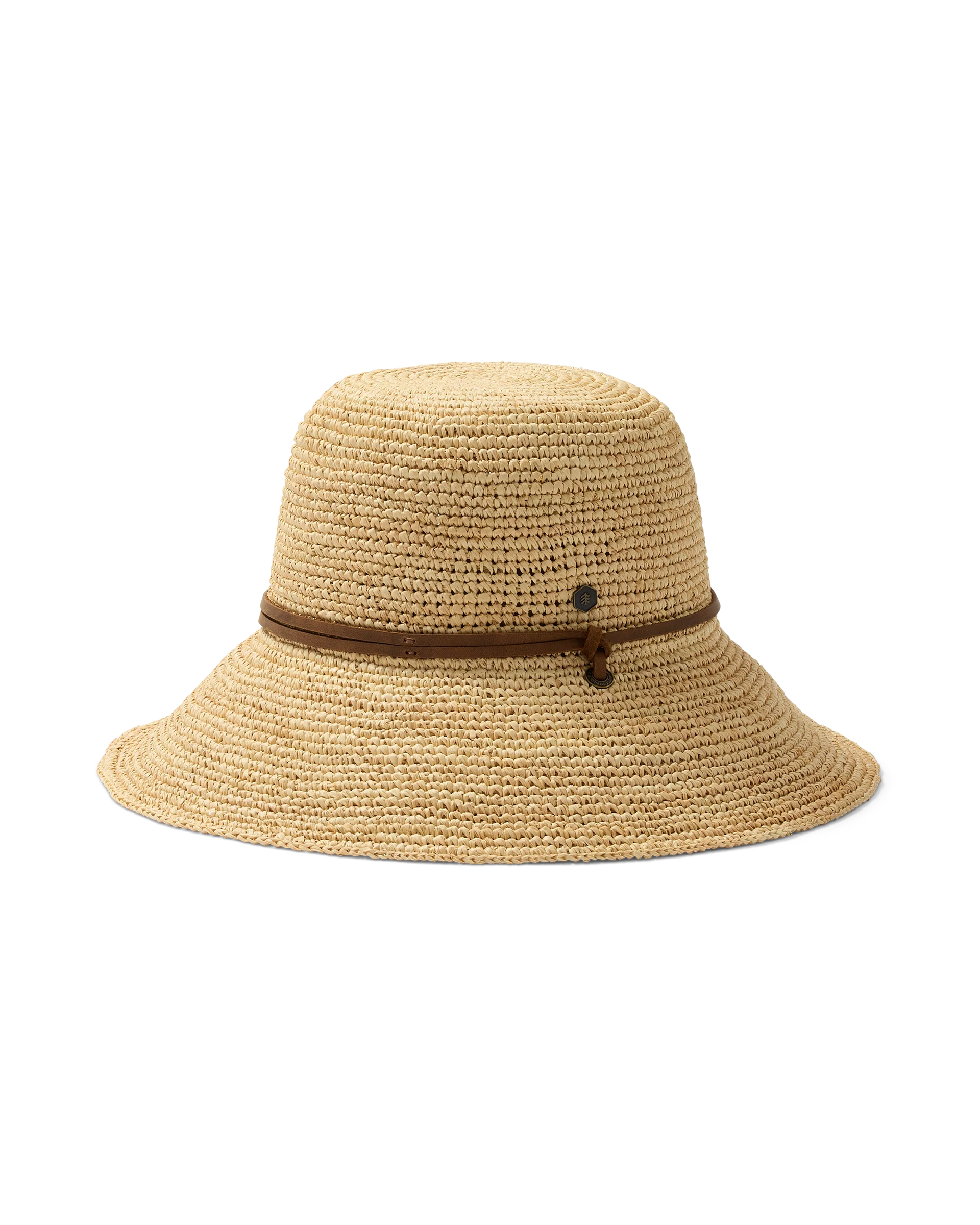 Bondi Packable Raffia Bucket in Natural