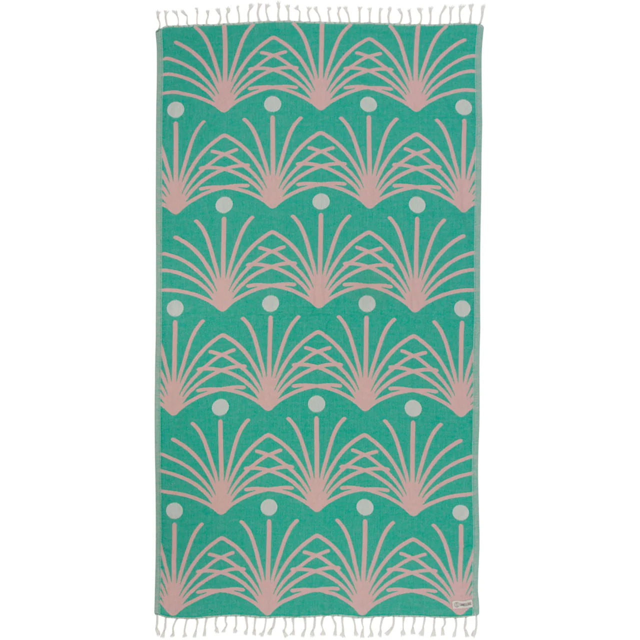 Green Retro Palm Towel
